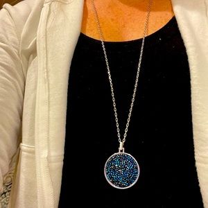 Reversible Swarovski crystal necklace. 20 inch